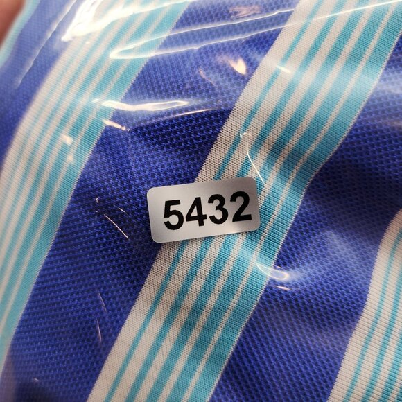 Men's Nike Golf Tour Performance Dri-Fit Polo Shirt Blue Stripes Short Sleeve L - Picture 10 of 10